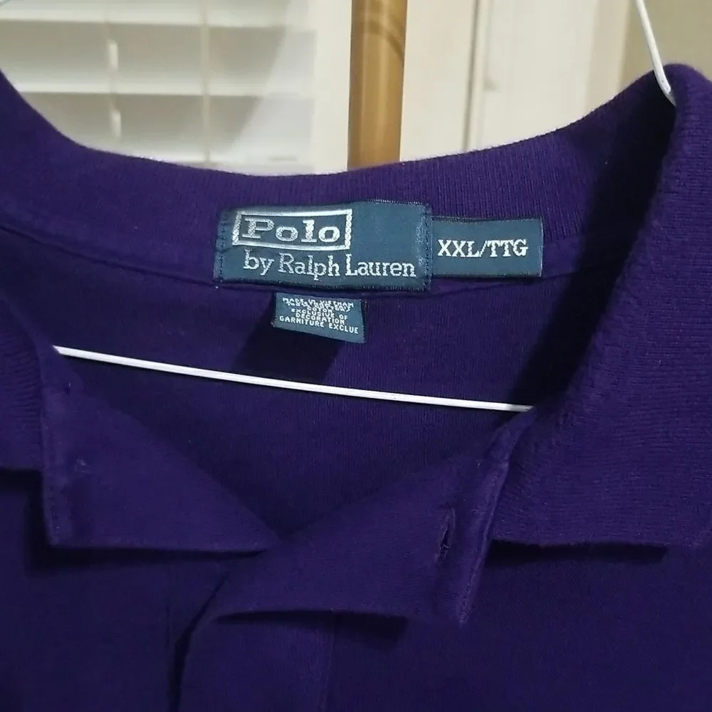 Polo by Ralph Lauren Vintage Short Sleeve Violet Polo Shirt Logo Casual Size XXL